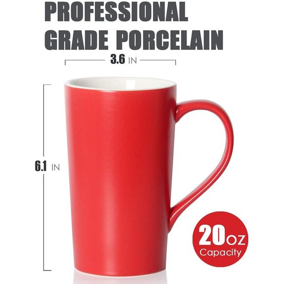 20 oz Large Coffee Mugs, M007 Plain Blank Tall Ceramic Cup with Handle for Dad M - Picture 3 of 8